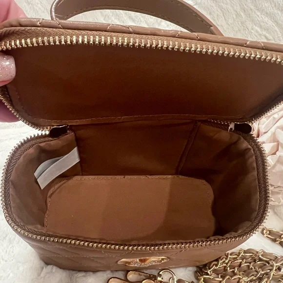 Valentino Orlandi Brown and Gold Mini Bag with Chain Strap NWOT - Picture 3 of 5